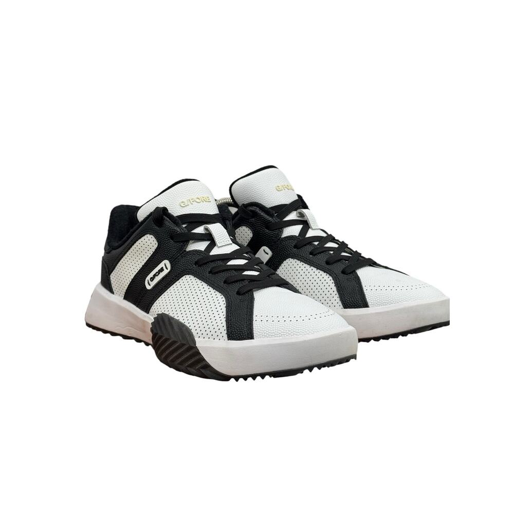 G Fore G.112 Leather Street Shoe Sneaker M 7 / W 8.5 Onyx/Snow Athletic Golf